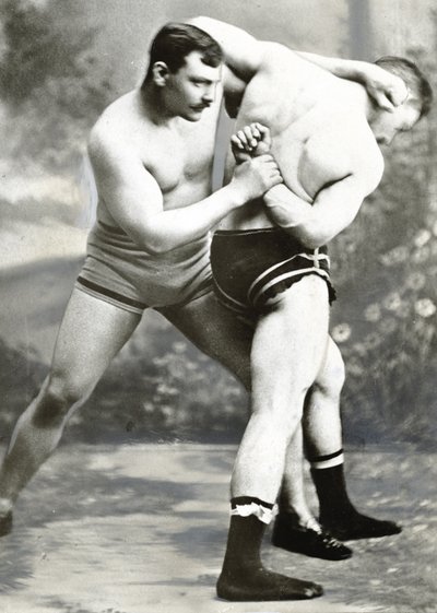 William Muldoon and Clarence Whistler, Greco-Roman Wrestlers, 1881 by American Photographer